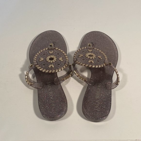 Jack Rogers Sparkle Rubber Jelly Thong Sandals Women Size 9 - Picture 2 of 8